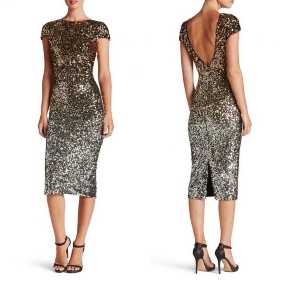 Dress The Population Marcella Ombré Sequin Dress Women’s L